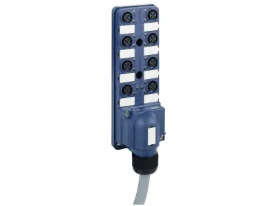 ABE9C1280L05 IP67 passive splitter box - cable 5 m - with 8 channels M12 connector